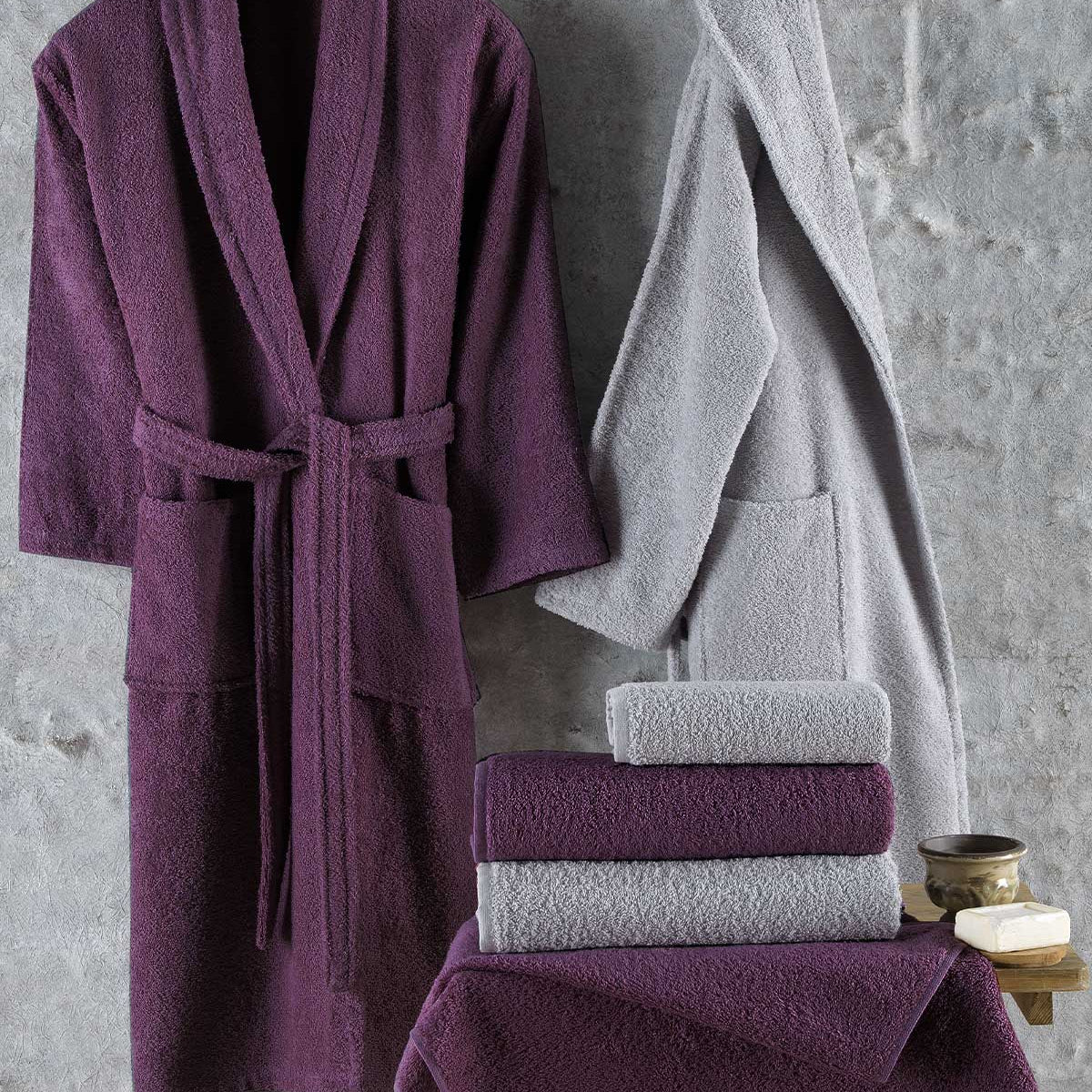 Bathrobe discount towel set