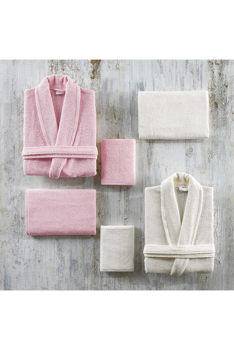 NATUREL BATHROBE SET FOR COUPLE (6 PCS) - POWDER