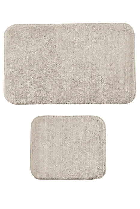 Super Soft 2 PCS Bath Rug Set Cappuccino | Non-Slip Bathroom Mats Set | Fluffy Bath Rugs for Bathroom Floors | Washable Bath Mat Pair