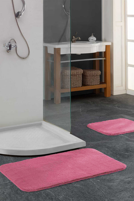 Super Soft 2 PCS Bath Rug Set Plum | Non-Slip Bathroom Mats Set | Washable and Fluffy Bath Rugs for Bathroom Floors | Bathroom Gift Set