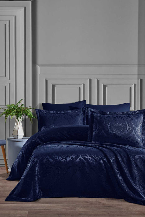 Enora Bed Cover - Dark Blue