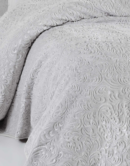 ELART EMBOSS BLANKET - DOUBLE SIZE - SILVER