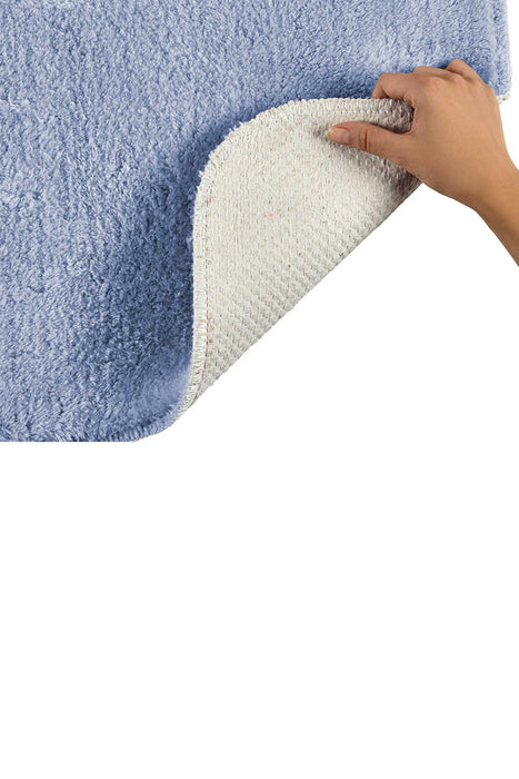 Super Soft 2 PCS Bath Rug Set Blue | Non-Slip Bathroom Mats Set | Washable and Fluffy Bath Rugs for Bathroom Floors | Bathroom Gift Set