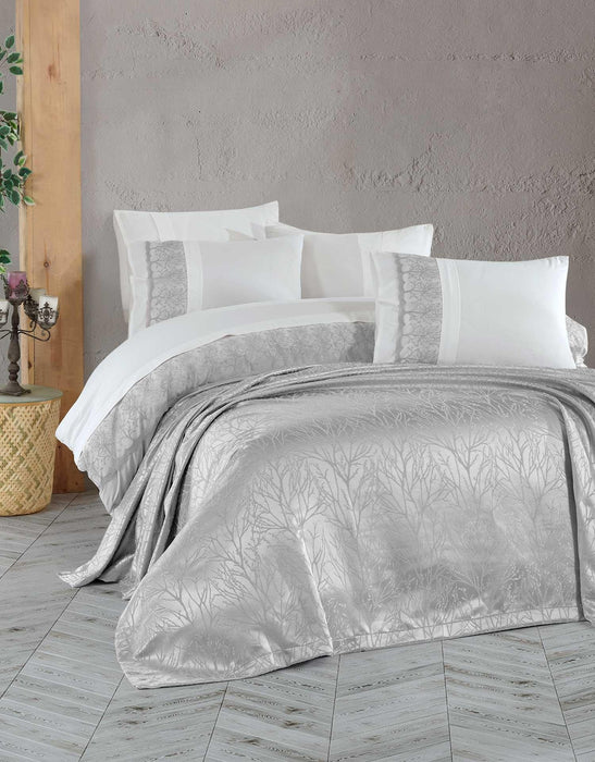 MUCIZE BEDDING SET (7 PCS) – DOUBLE SIZE - SILVER