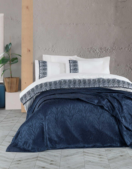 MUCIZE BEDDING SET (7 PCS) – DOUBLE SIZE - NAVY